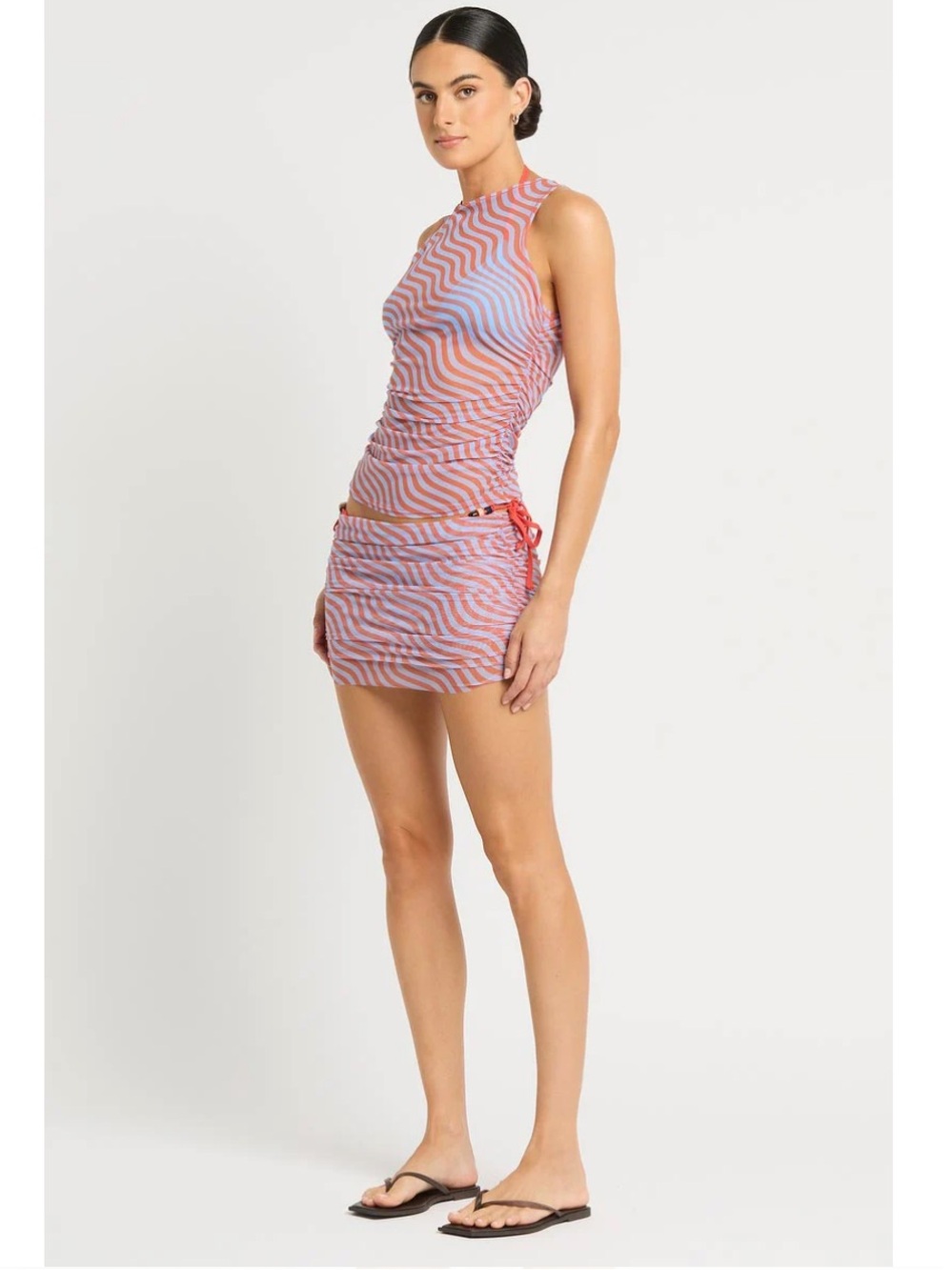 Bond-eye Claudia Tank Top & Mini Skirt Set in Sunbaked Stripe